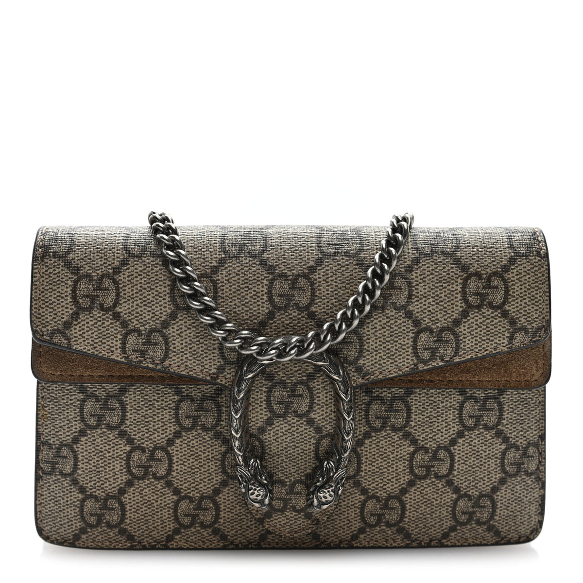 Gucci GG Supreme Monogram Super Mini Dionysus Shoulder Bag Taupe 1 of 8