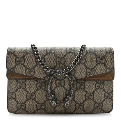 Gucci GG Supreme Monogram Super Mini Dionysus Shoulder Bag Taupe 1 of 8