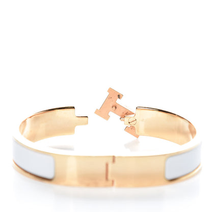 Hermes Enamel Narrow Clic Clac H Bracelet PM White 5 of 6