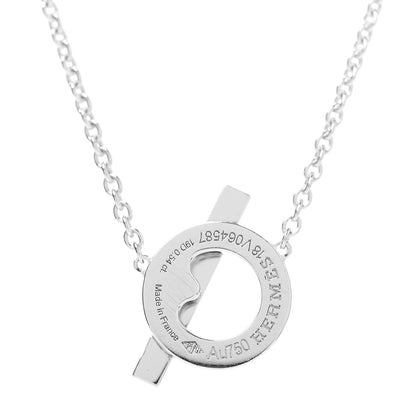Hermes 18K White Gold Diamond Finesse Pendant Necklace 5 of 6