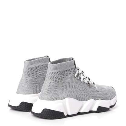 Balenciaga Knit Womens Speed Lace Up Sneakers 38 Gris 4 of 10