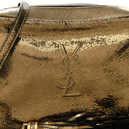 Saint Laurent Calfskin Lame Monogram Small Lou Camera Bag Gold Olive 8 of 10