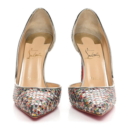 Christian Louboutin Tresse Vitraux Specchio Iriza 100 Pumps 38.5 Multicolor Silver 2 of 9