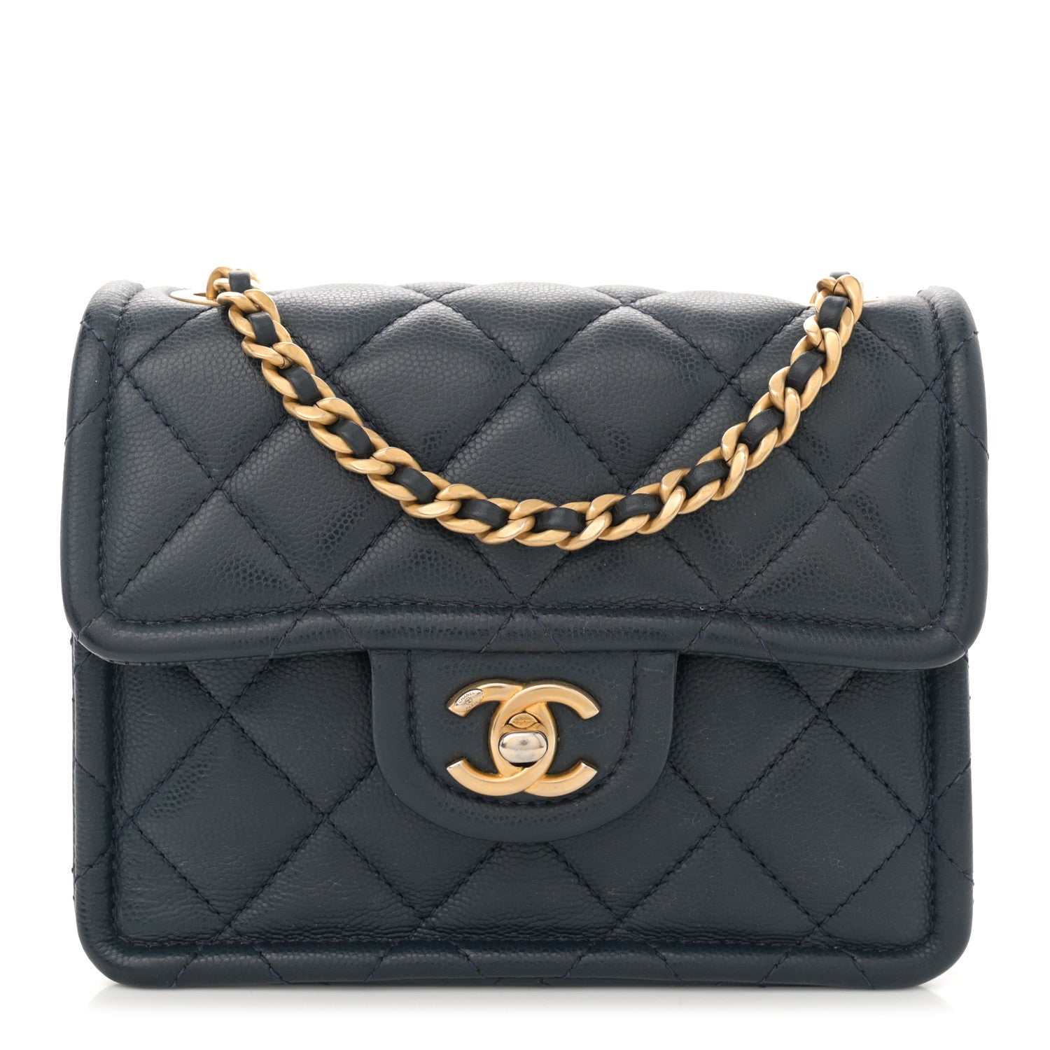 Chanel Caviar Quilted Mini Sweet Classic Flap Navy Blue 1 of 11