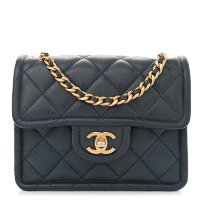 Chanel Caviar Quilted Mini Sweet Classic Flap Navy Blue 1 of 11