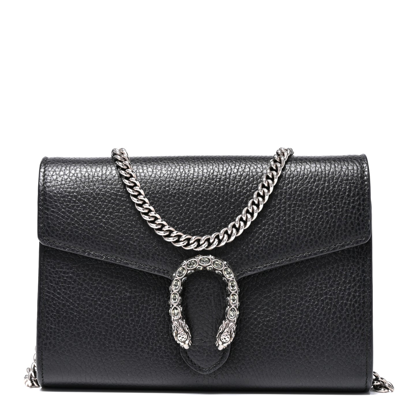 Calfskin Mini Dionysus Chain Wallet Black