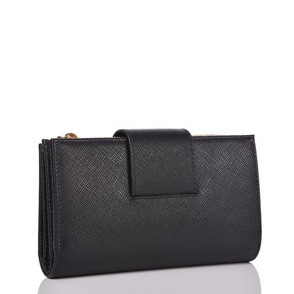 Prada Saffiano Metal Medium Wallet Black 3 of 7