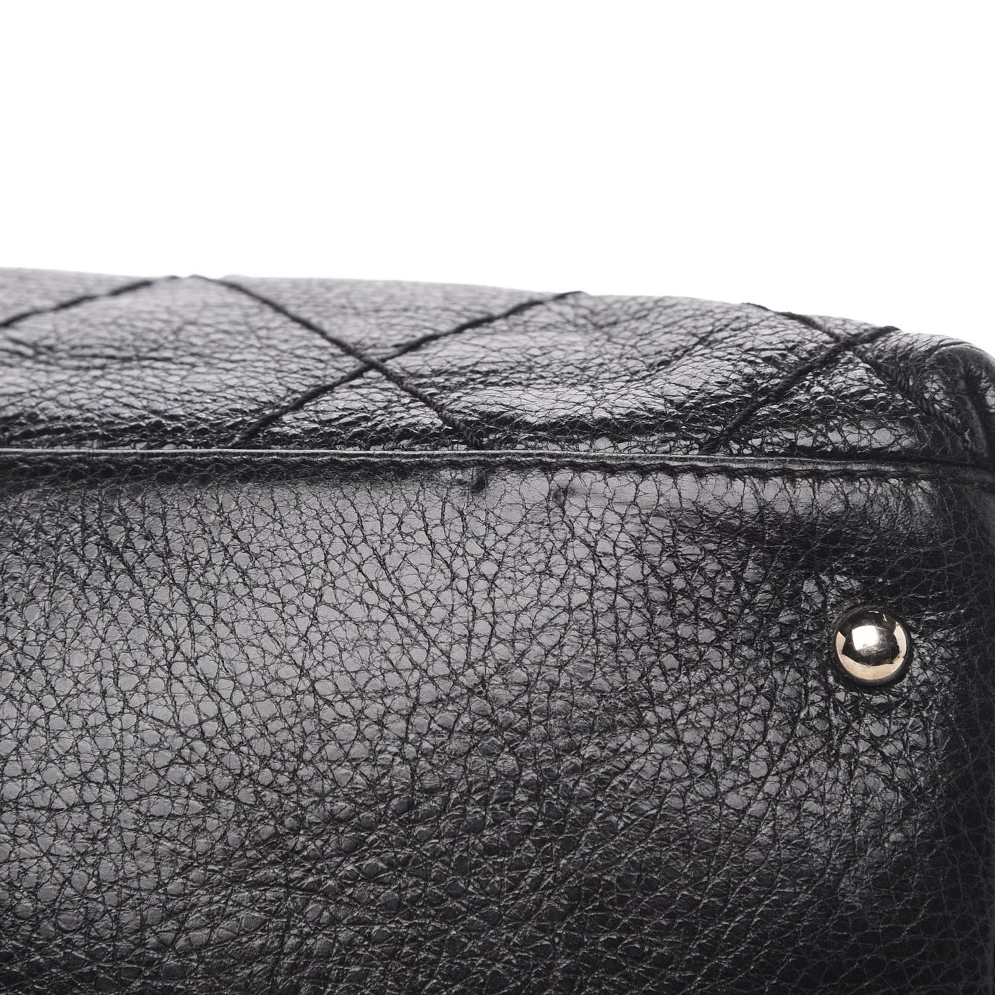 Glazed Calfskin Large On The Road Tote Black