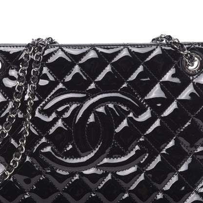 Chanel Patent Quilted Timeless CC Shopping Tote Black 8 of 14