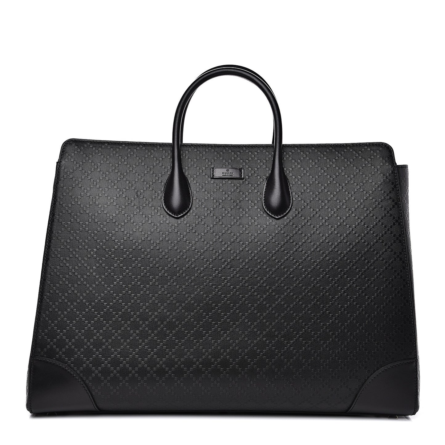 Calfskin Bright Diamante Large Top Handle Bag Black