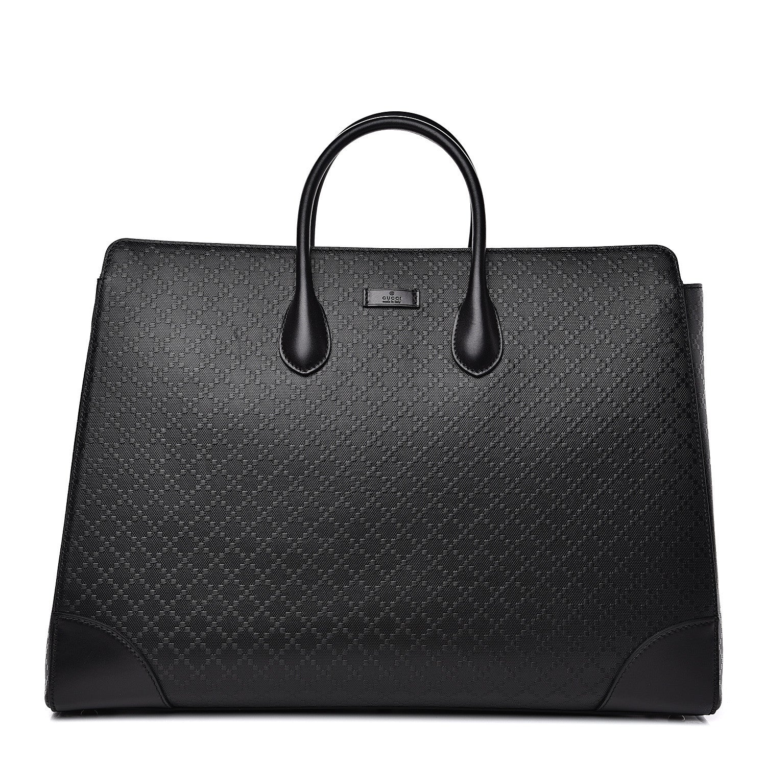 Gucci Calfskin Bright Diamante Large Top Handle Bag Black 1 of 10