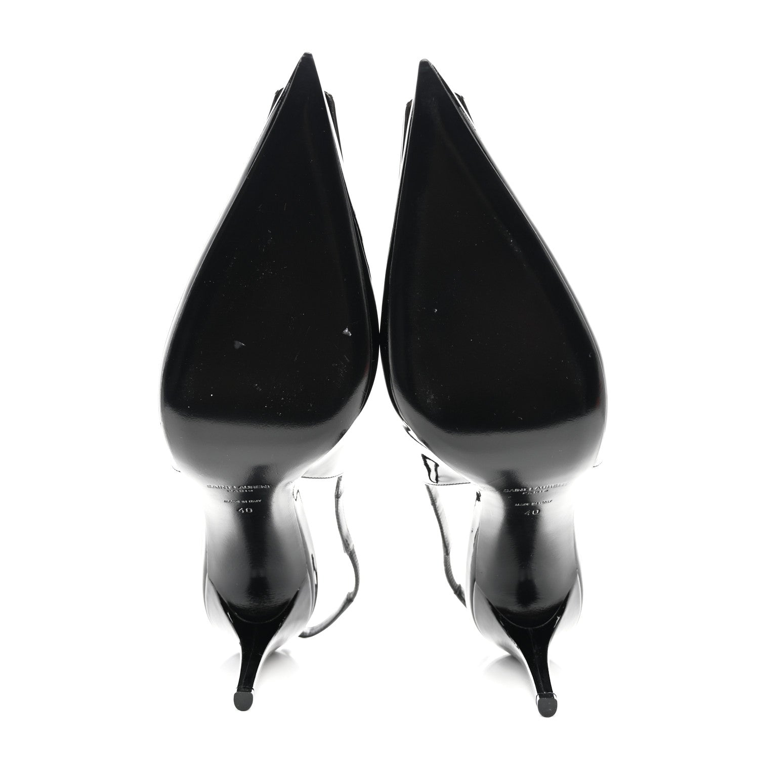 Saint Laurent Vernice Grupy Avenue 95 Slingback Pumps 40 Black 5 of 9