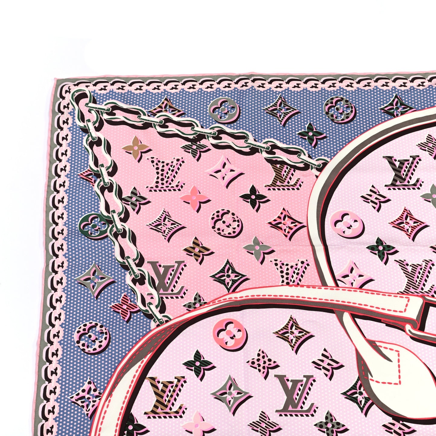 Silk Pop Monogram Scarf Rose Pop