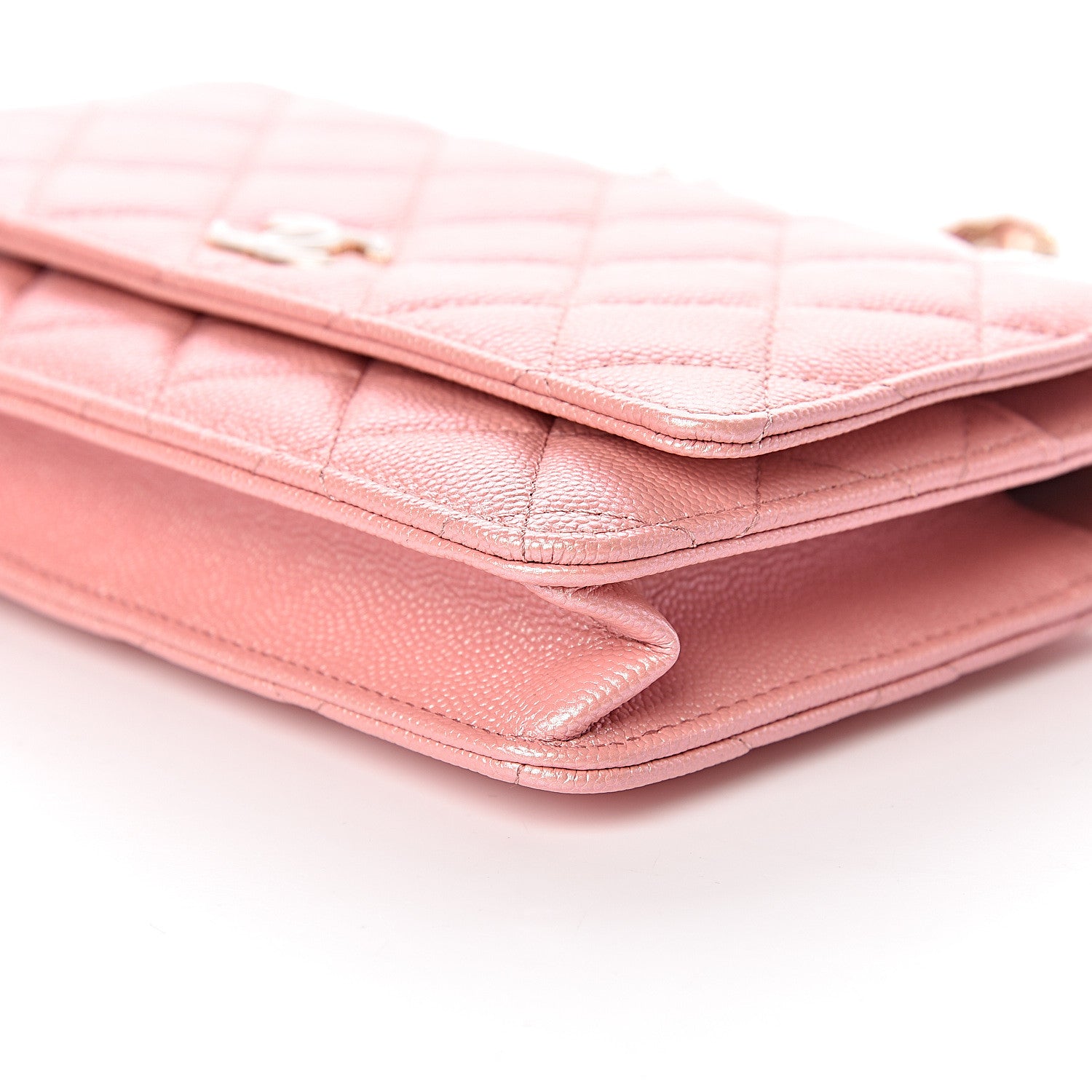 Chanel Iridescent Caviar Quilted Wallet on Chain WOC Rose Pink 10 of 11