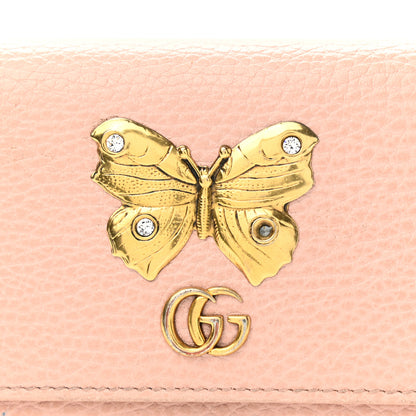 Gucci Pebbled Calfskin Butterfly Continental Wallet Perfect Pink 11 of 13