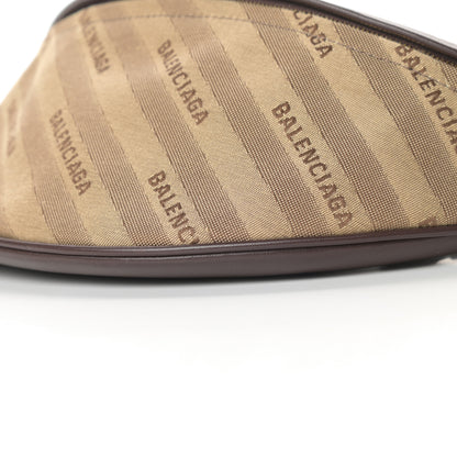 Balenciaga Canvas Jacquard Diagonal Allover Logo XS Souvenir Belt Bag Beige 10 of 11