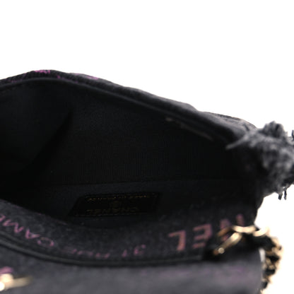 Chanel Denim Quilted Denim Mood Clutch With Chain Black Multicolor 5 of 10