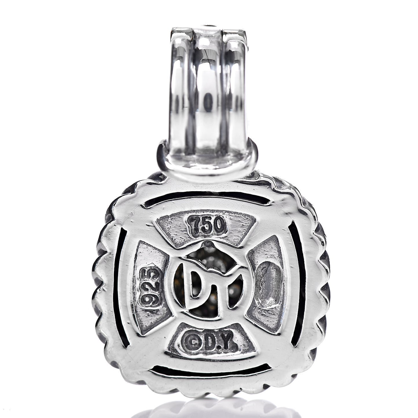 Sterling Silver 18K Yellow Gold Diamond Albion Enhancer Pendant