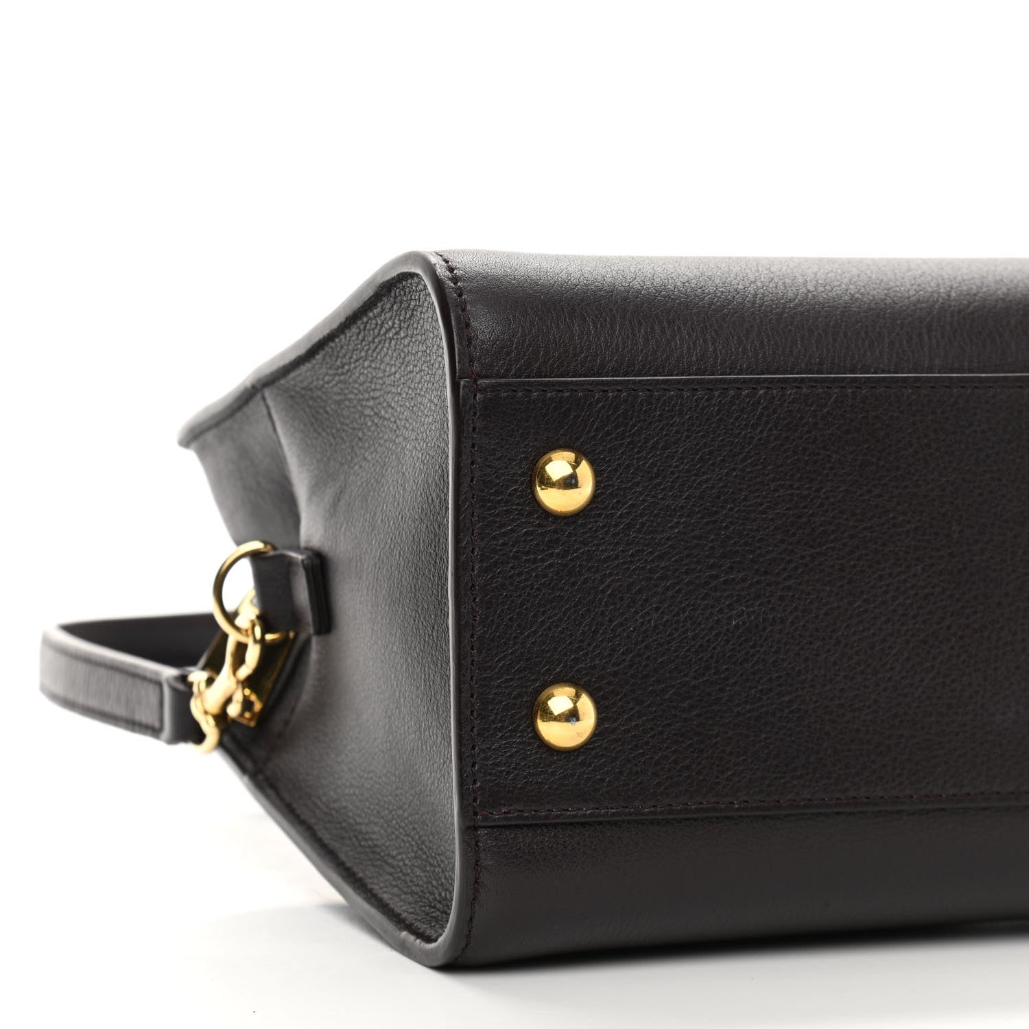 Saint Laurent Calfskin Monogram Baby Cabas Brown 9 of 10