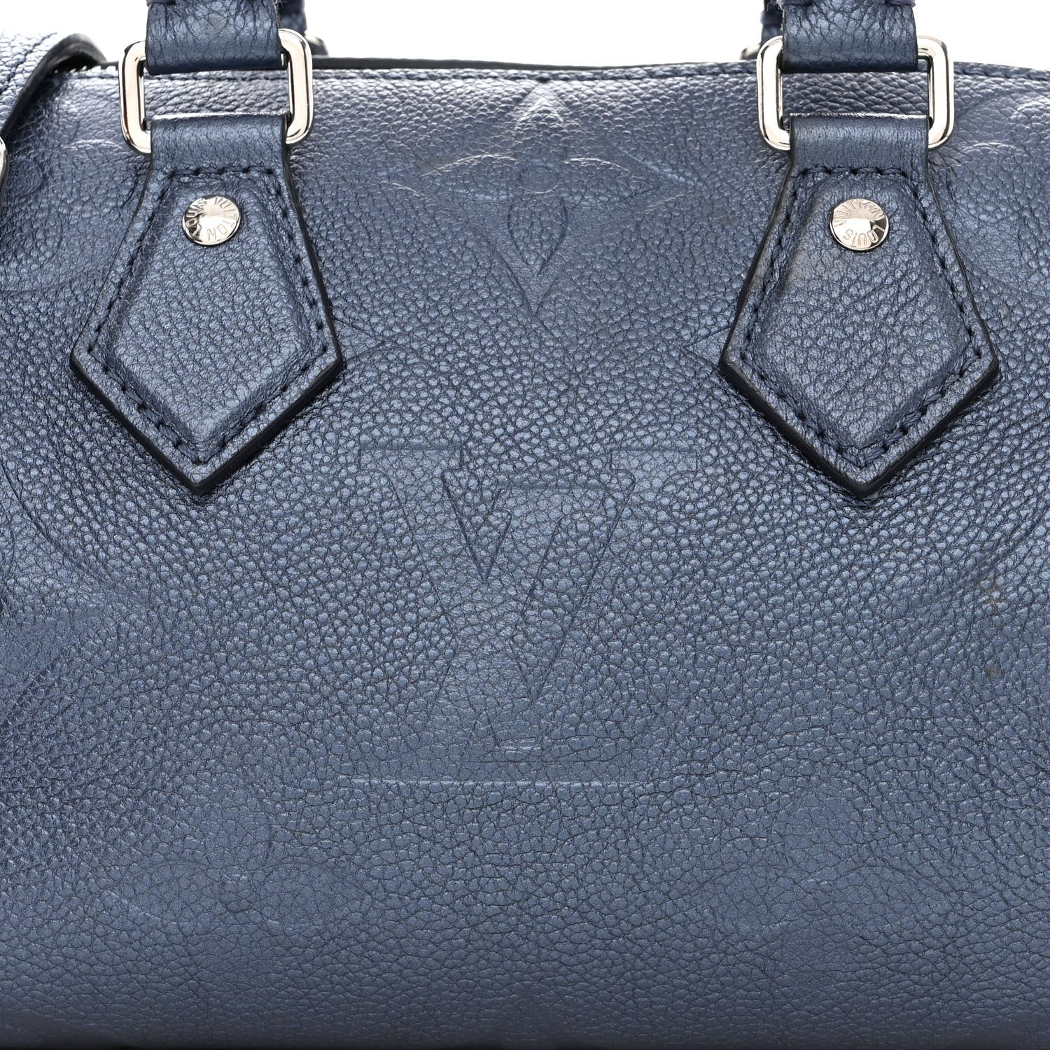 Louis Vuitton Metallic Empreinte Monogram Giant Speedy Bandouliere 20 Navy Nacre 7 of 11