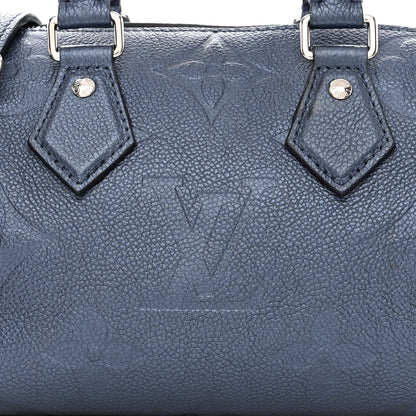 Louis Vuitton Metallic Empreinte Monogram Giant Speedy Bandouliere 20 Navy Nacre 7 of 11