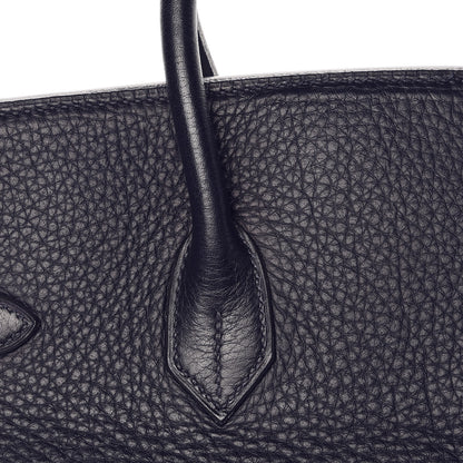 Hermes Taurillon Clemence Birkin 35 Bleu Indigo 29 of 36