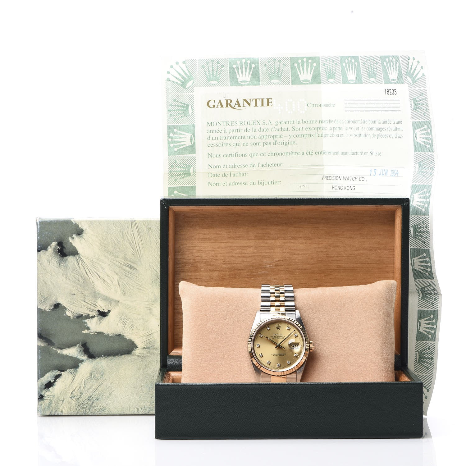 Rolex Stainless Steel 18K Yellow Gold Diamond 36mm Oyster Perpetual Datejust Watch Champagne 16233 8 of 8