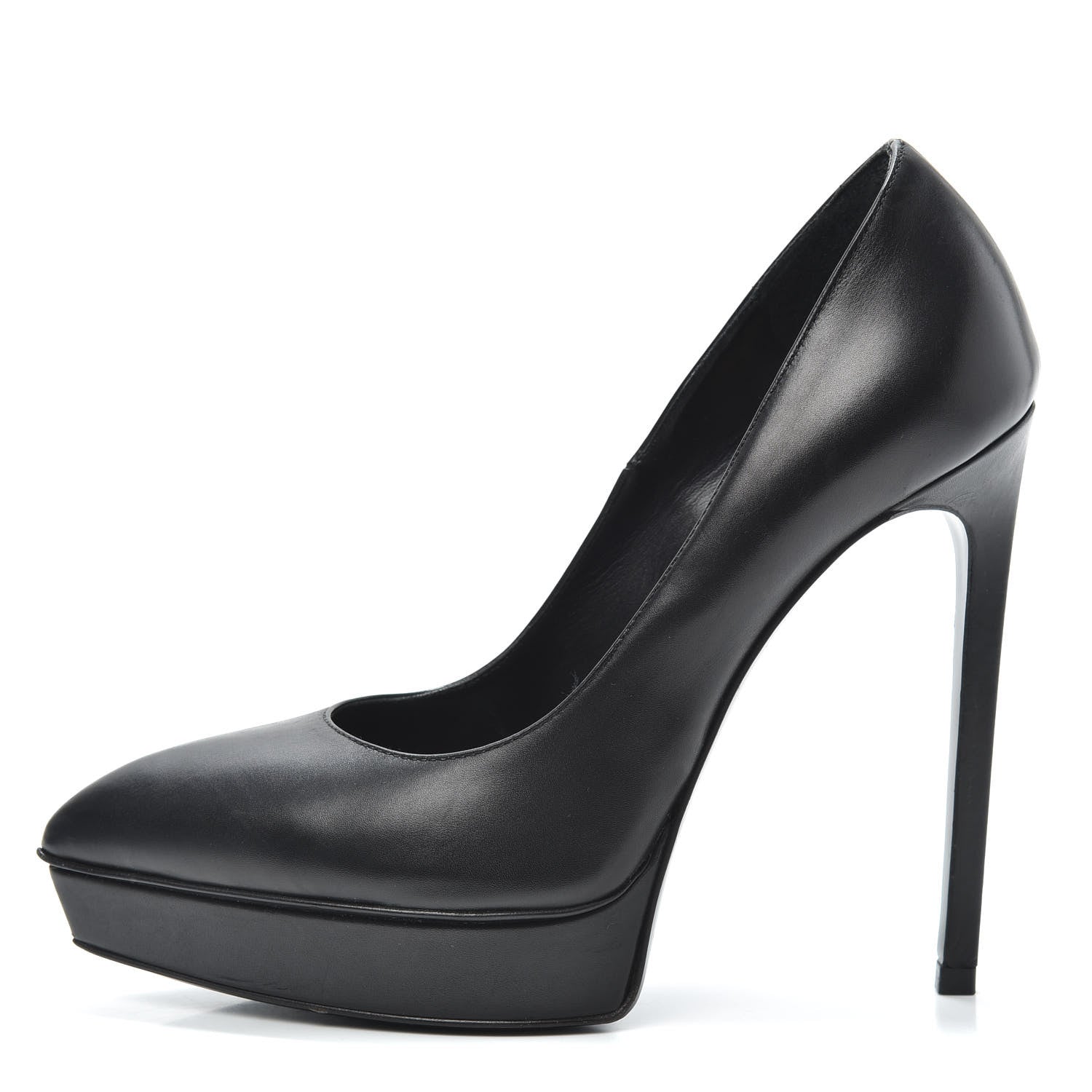 Saint Laurent Pebbled Patent Calfskin Janis 105 Pumps Black 1 of 7
