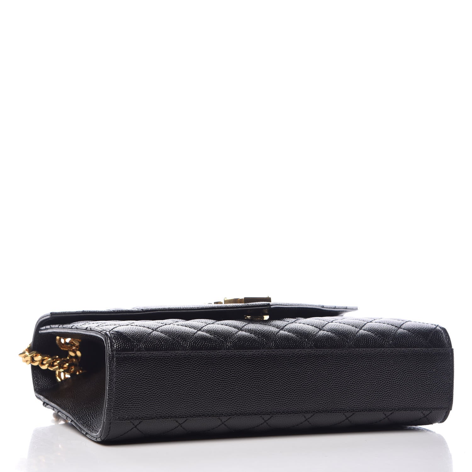 Saint Laurent Grain De Poudre Textured Mixed Matelasse Triquilt Medium Monogram Satchel Black 5 of 9