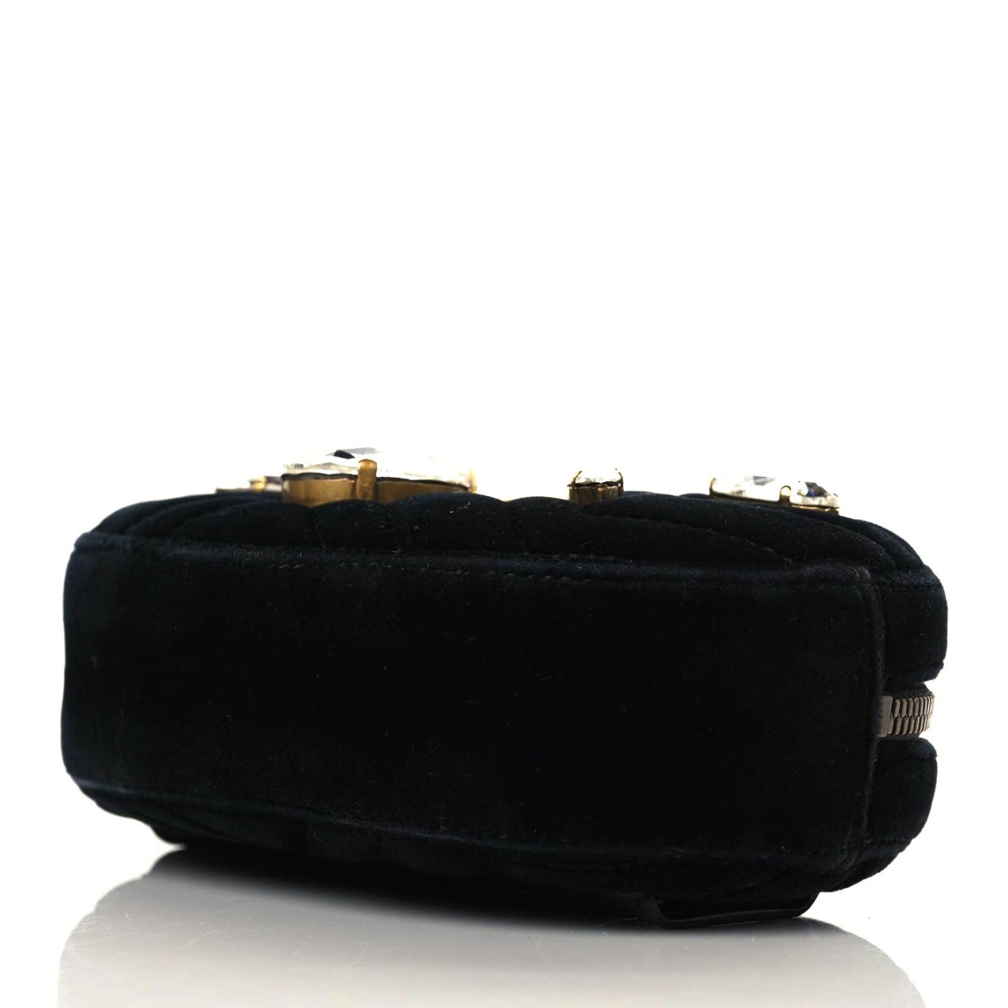 Velvet Matelasse Marquise Crystals GG Marmont Belt Bag 85 34 Black