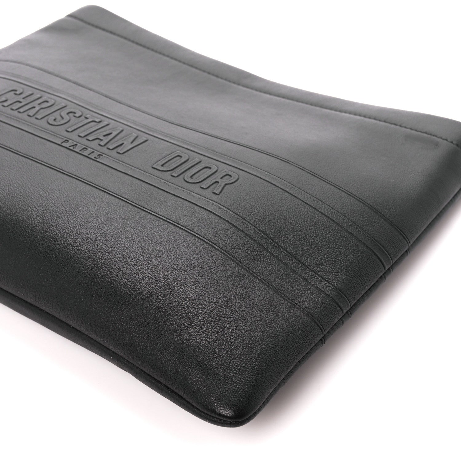 Christian Dior Calfskin Medium Diordouble Zip Pouch Black 10 of 10