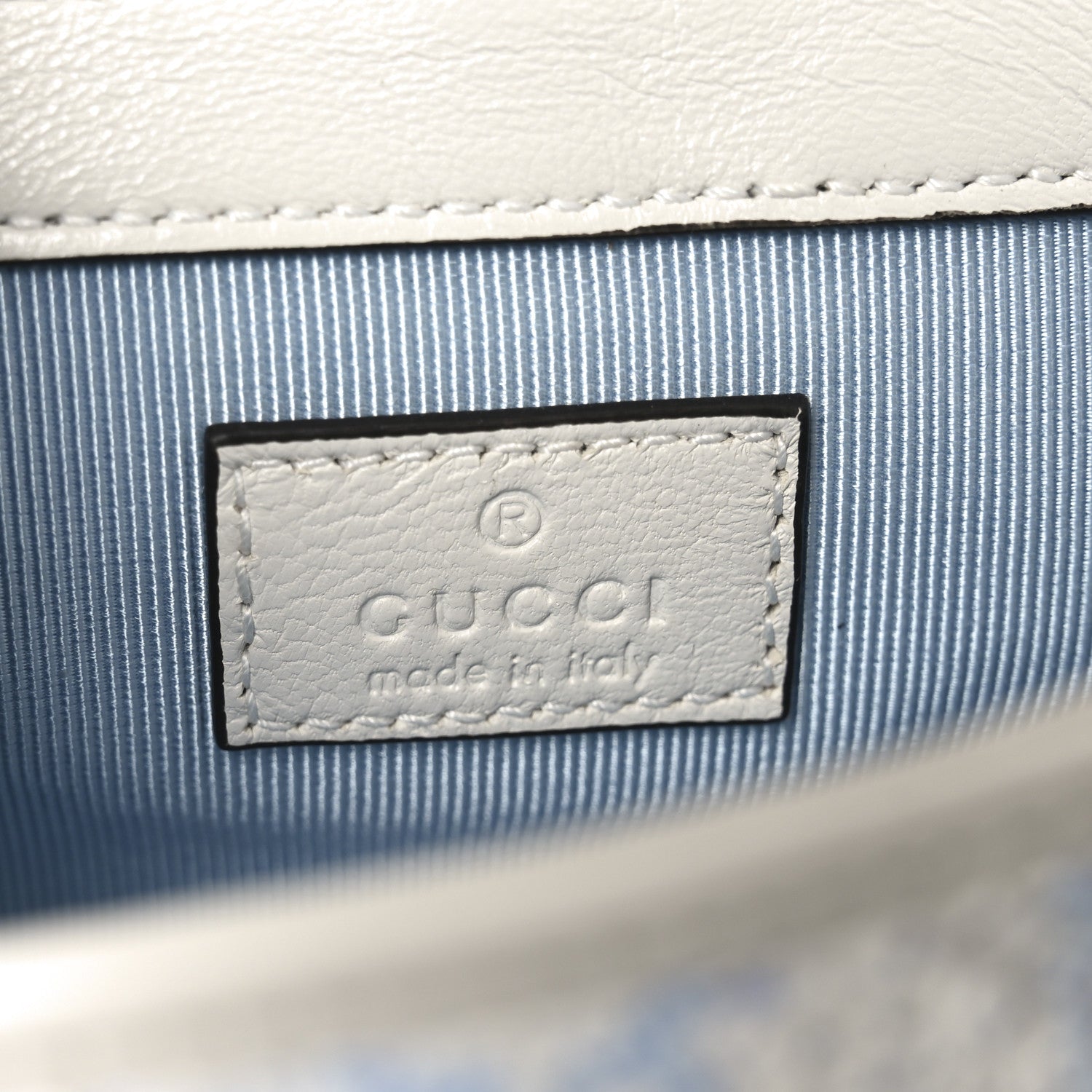 Gucci Sponge Boucle Matelasse Mini GG Marmont Shoulder Bag White Light Blue Grey 6 of 10