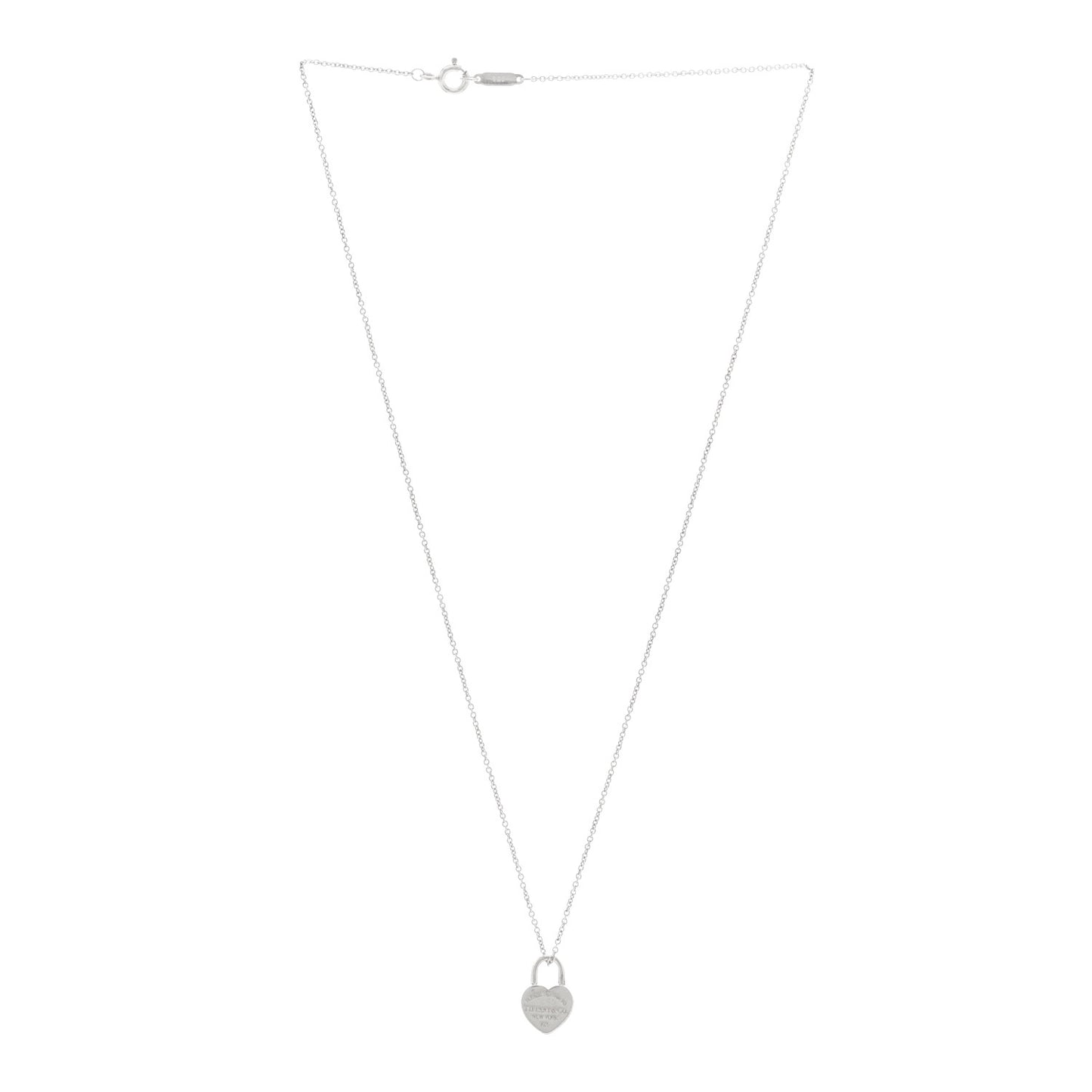 Sterling Silver Return to Tiffany Heart Lock Pendant Necklace