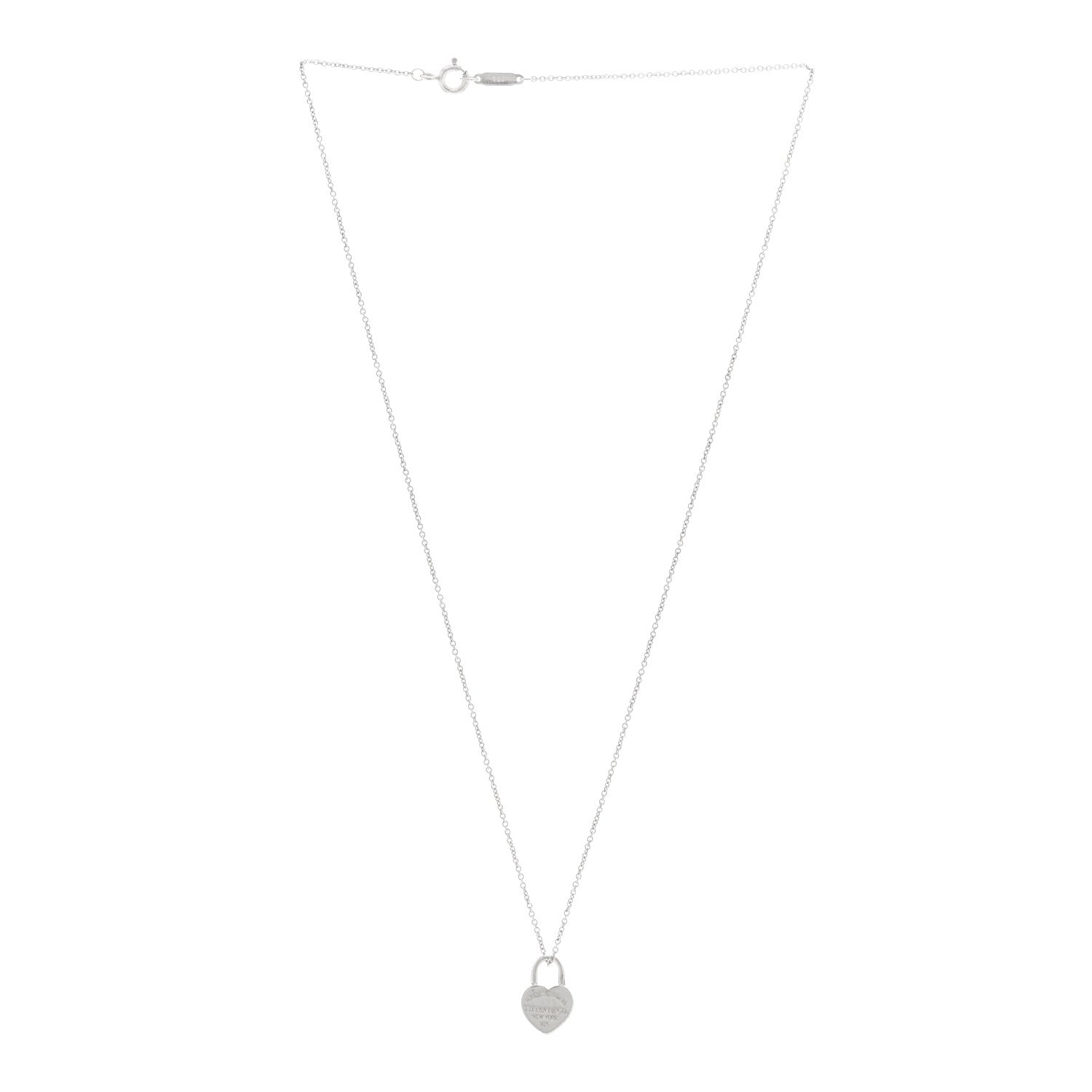 Tiffany Sterling Silver Return to Tiffany Heart Lock Pendant Necklace 3 of 4