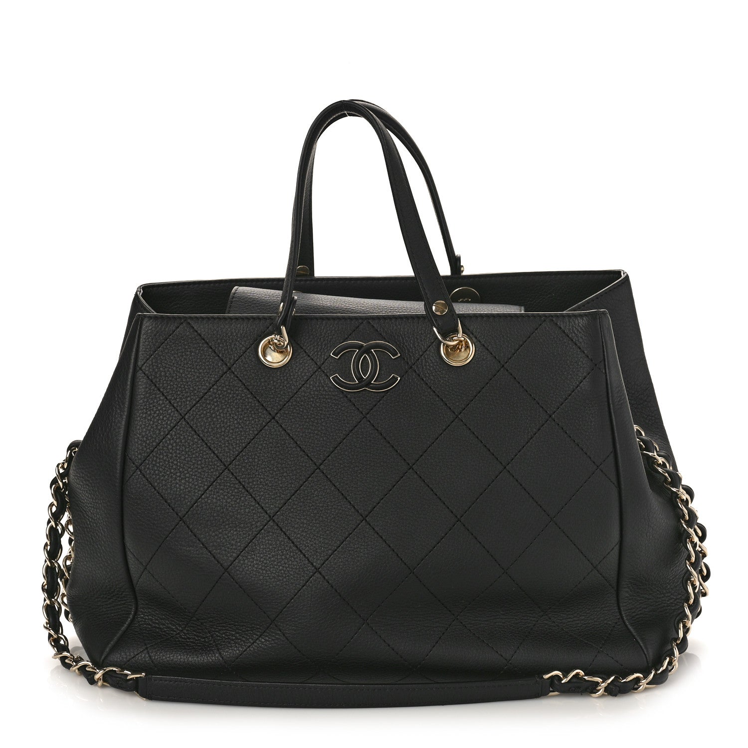 Chanel Bullskin Stitched Medium Shopping Bag Black 1 of 9