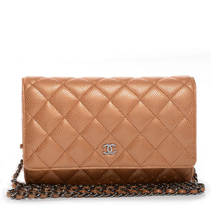 Chanel Caviar Quilted Wallet On Chain WOC Metallic Copper 1 of 9