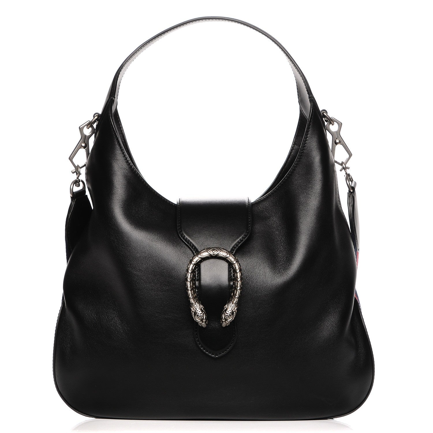 Gucci Calfskin Web Medium Dionysus Hobo Black 1 of 8
