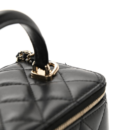 Chanel Lambskin Quilted Small Top Handle Vanity Case With Chain Black 13 of 13