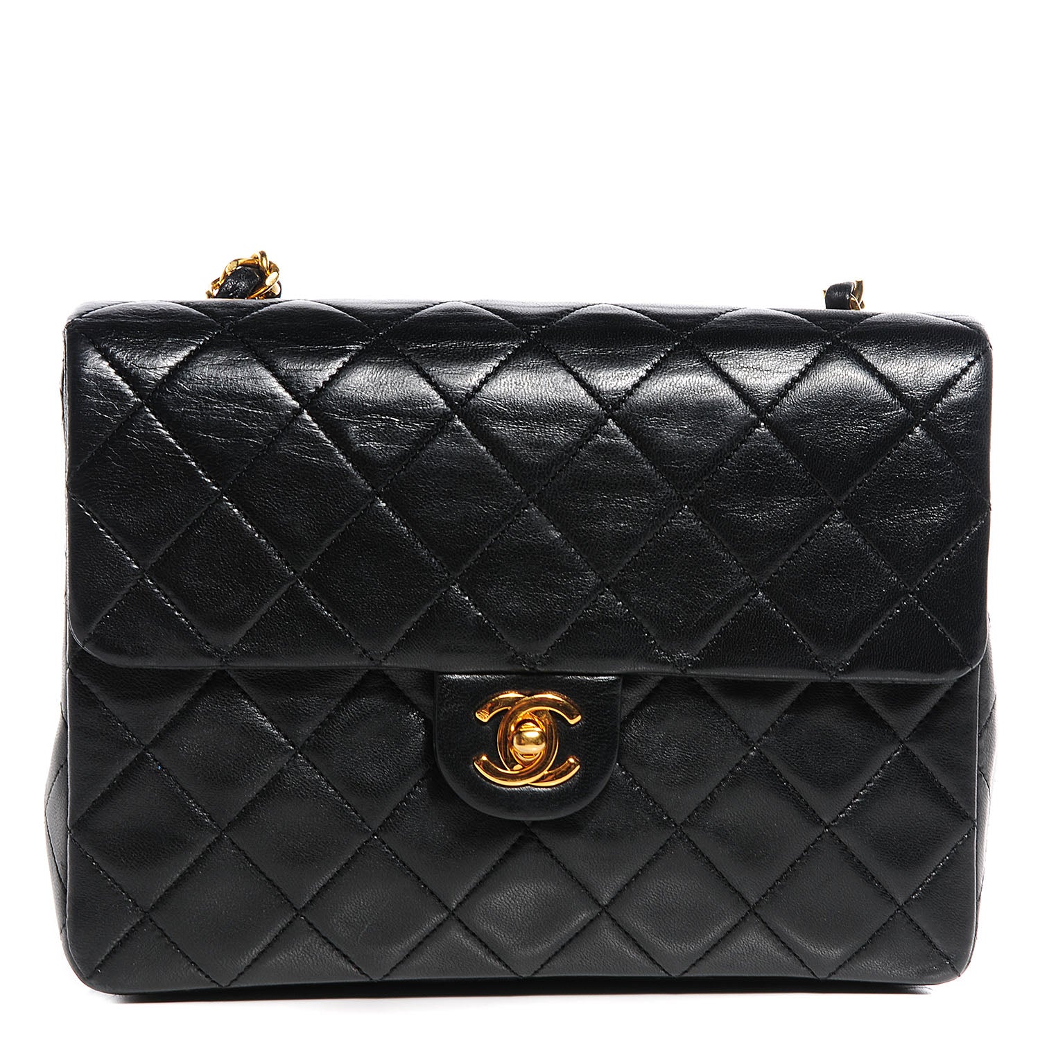 Chanel Lambskin Quilted Mini Square Flap Black 1 of 7