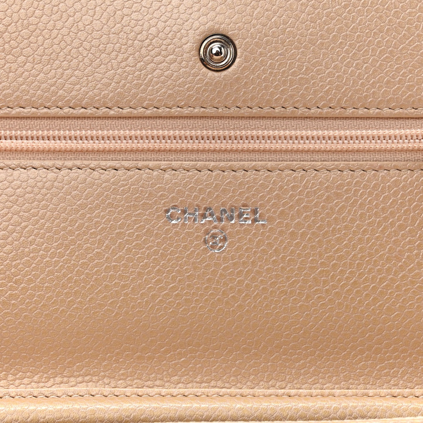 Caviar Quilted Wallet On Chain WOC Beige