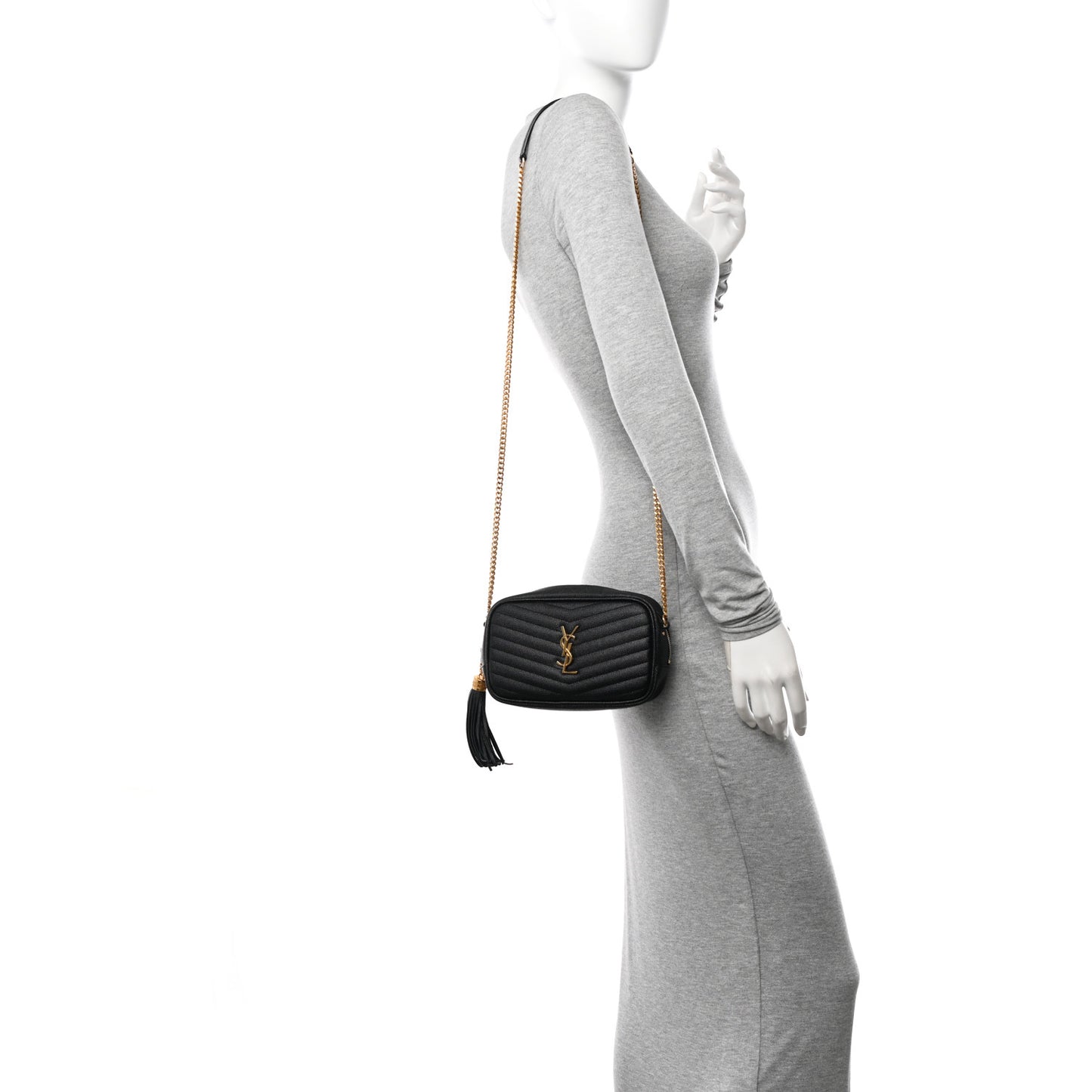 Grain De Poudre Matelasse Monogram Mini Lou Camera Bag Black