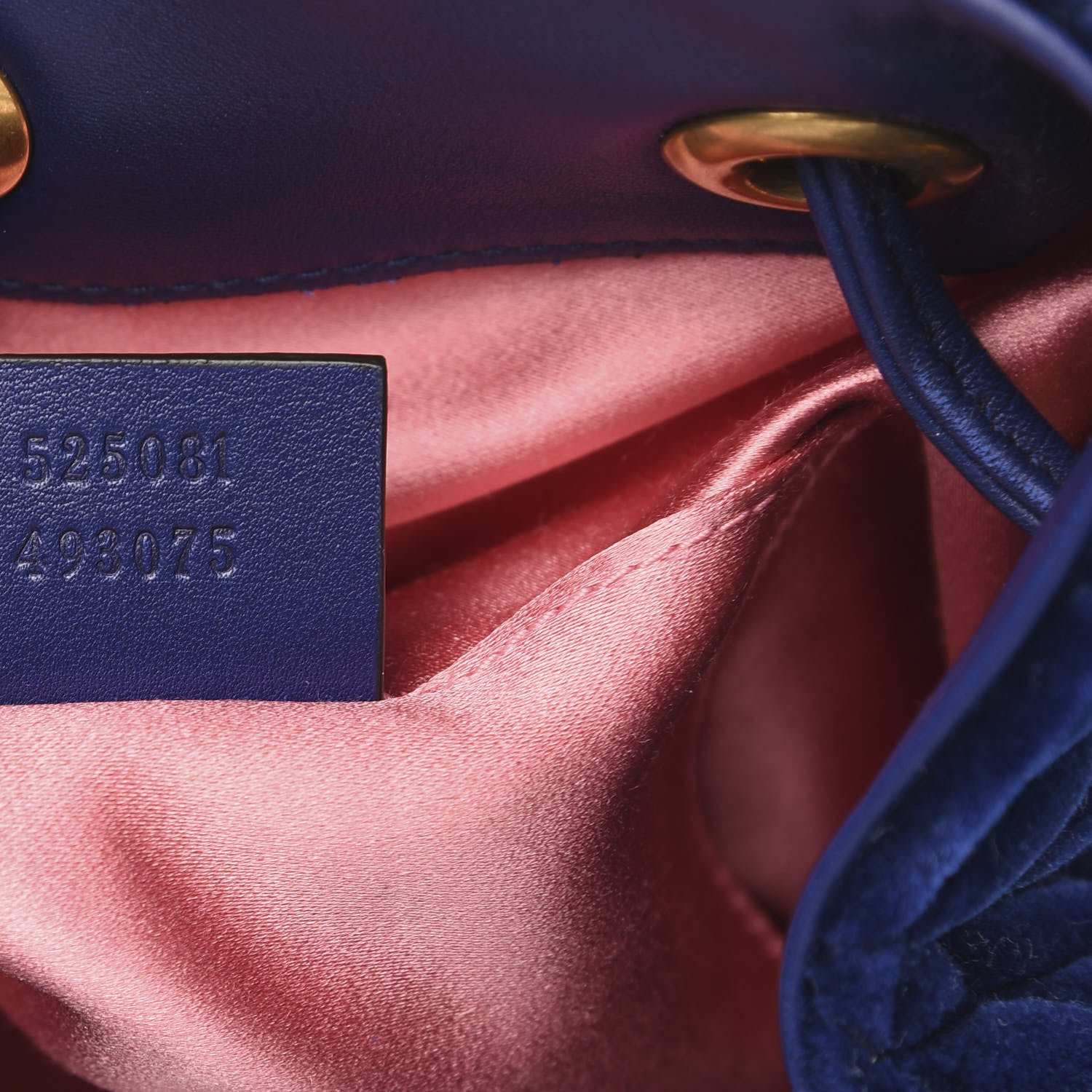Gucci Velvet Matelasse GG Marmont Bucket Bag Cobalt Blue 7 of 12