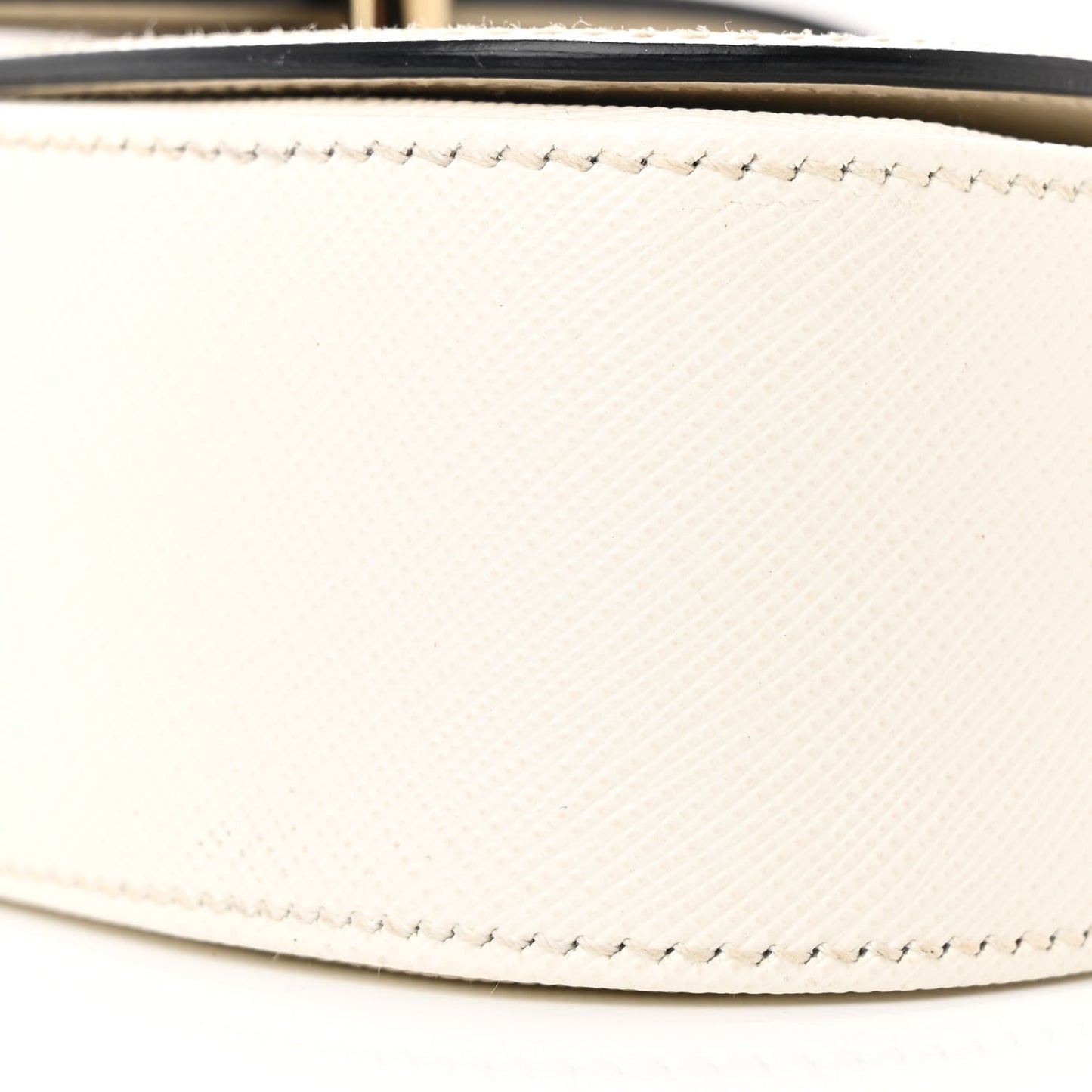 Saffiano Lux Sidonie Small Chain Crossbody Bag White