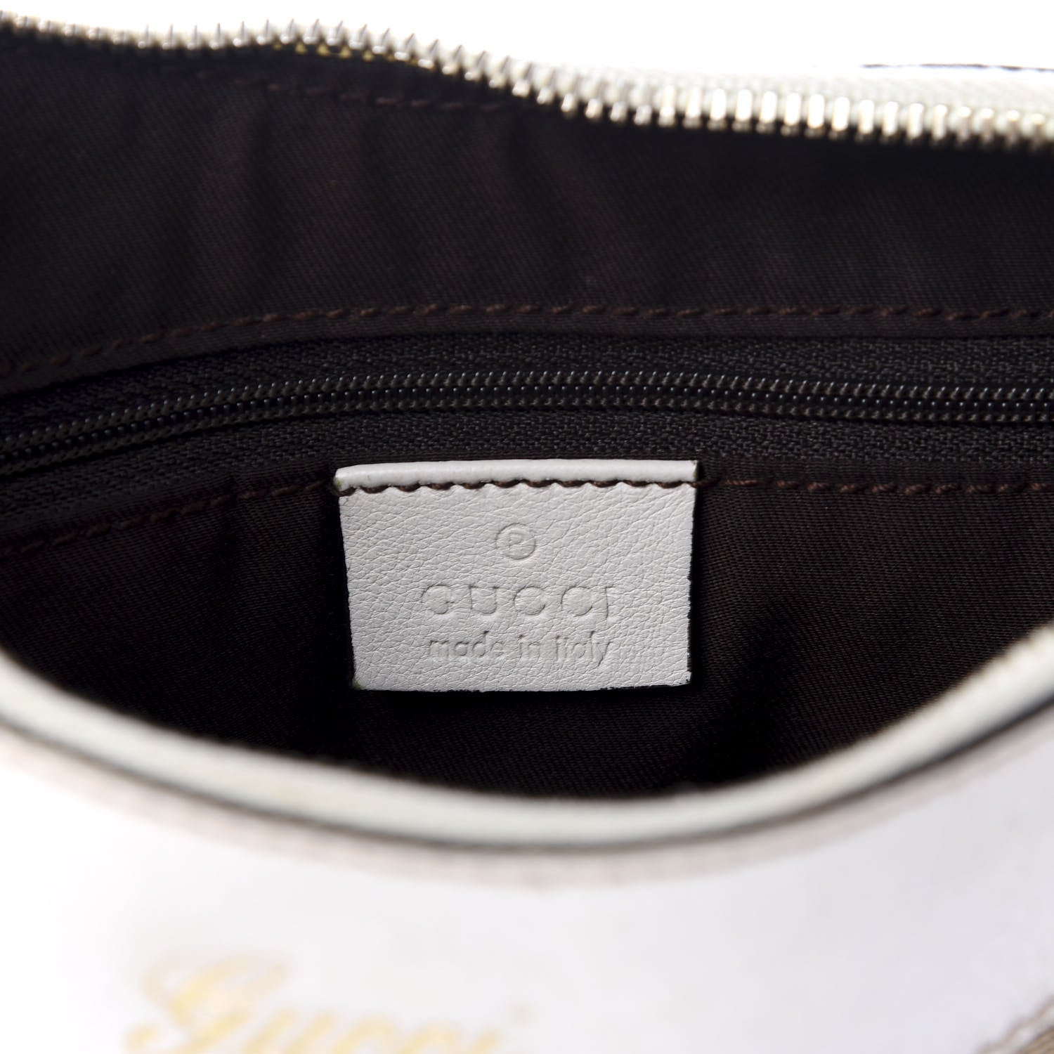 Gucci Monogram Medium D Gold Ring Hobo White 7 of 9