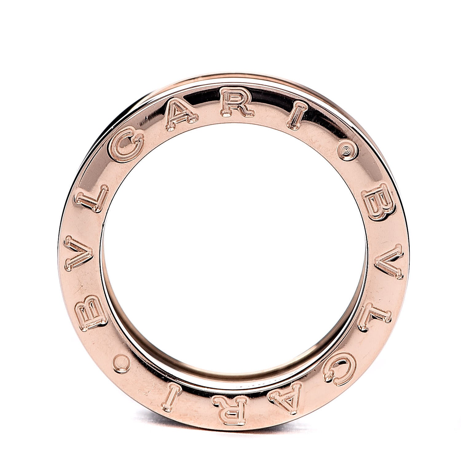 Bulgari 18K Rose Gold Black Ceramic B.Zero1 Four-Band Ring 48 4.5 4 of 6