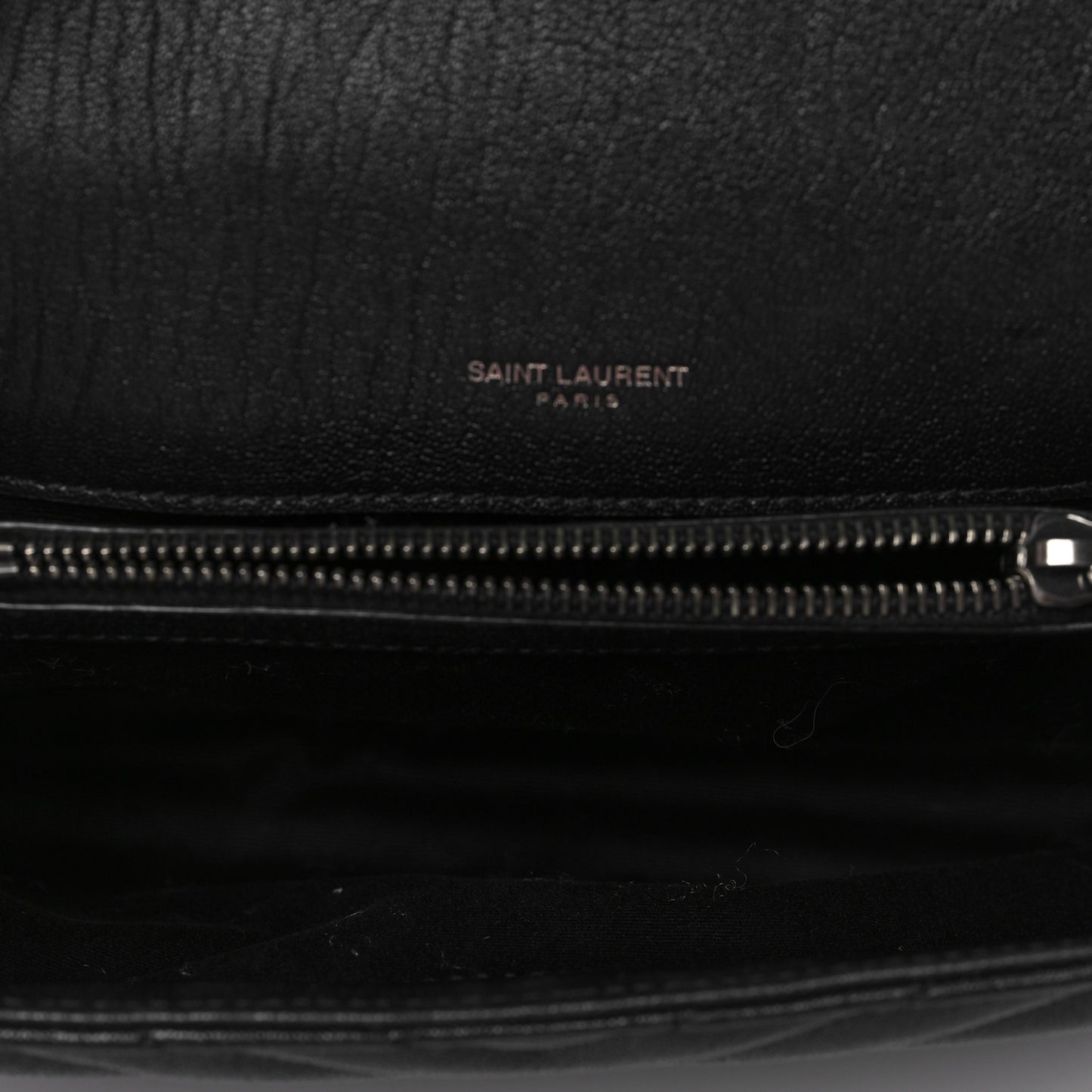 Sheepskin Matelasse Chevron Monogram Medium College Bag Black