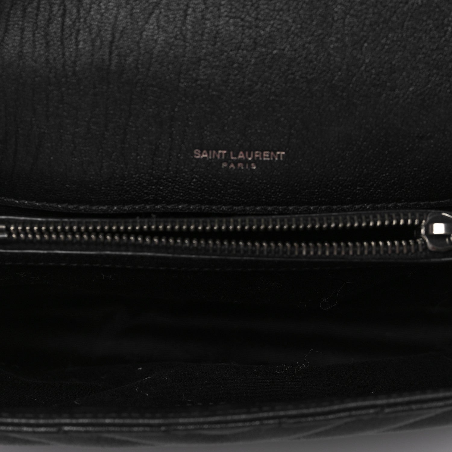Saint Laurent Sheepskin Matelasse Chevron Monogram Medium College Bag Black 5 of 7