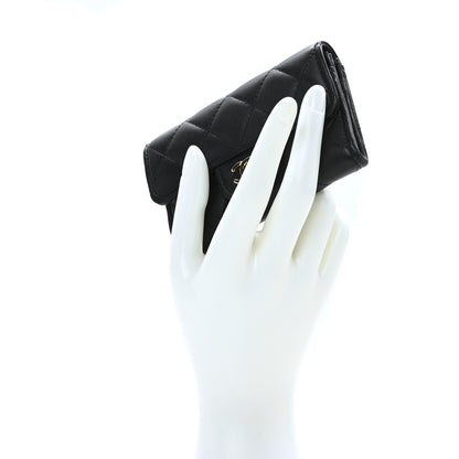 Chanel Lambskin Quilted Flap Card Holder Wallet Black 2 of 8