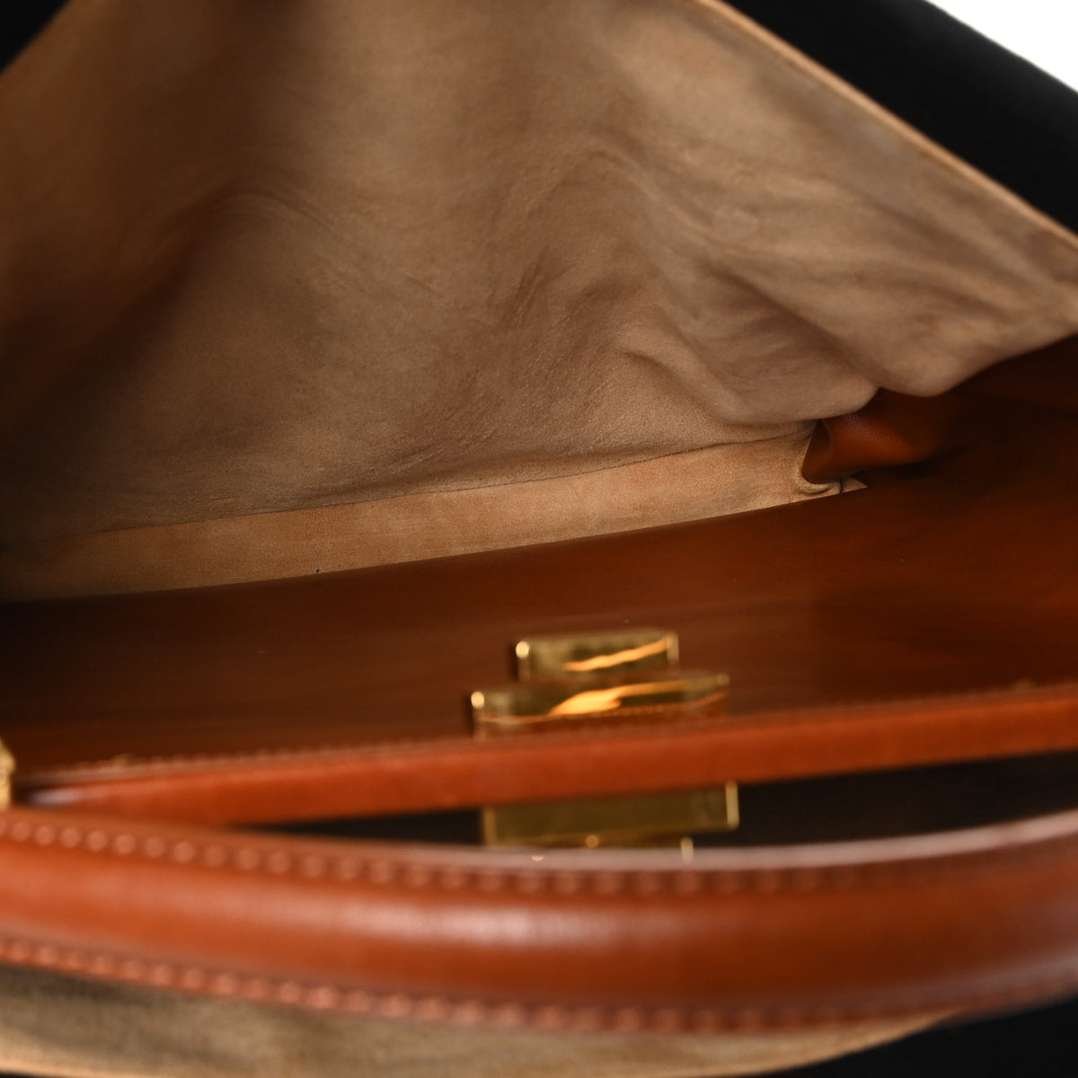 Fendi Canvas Large Peekaboo Iconic Satchel Black Cuoio 5 of 9