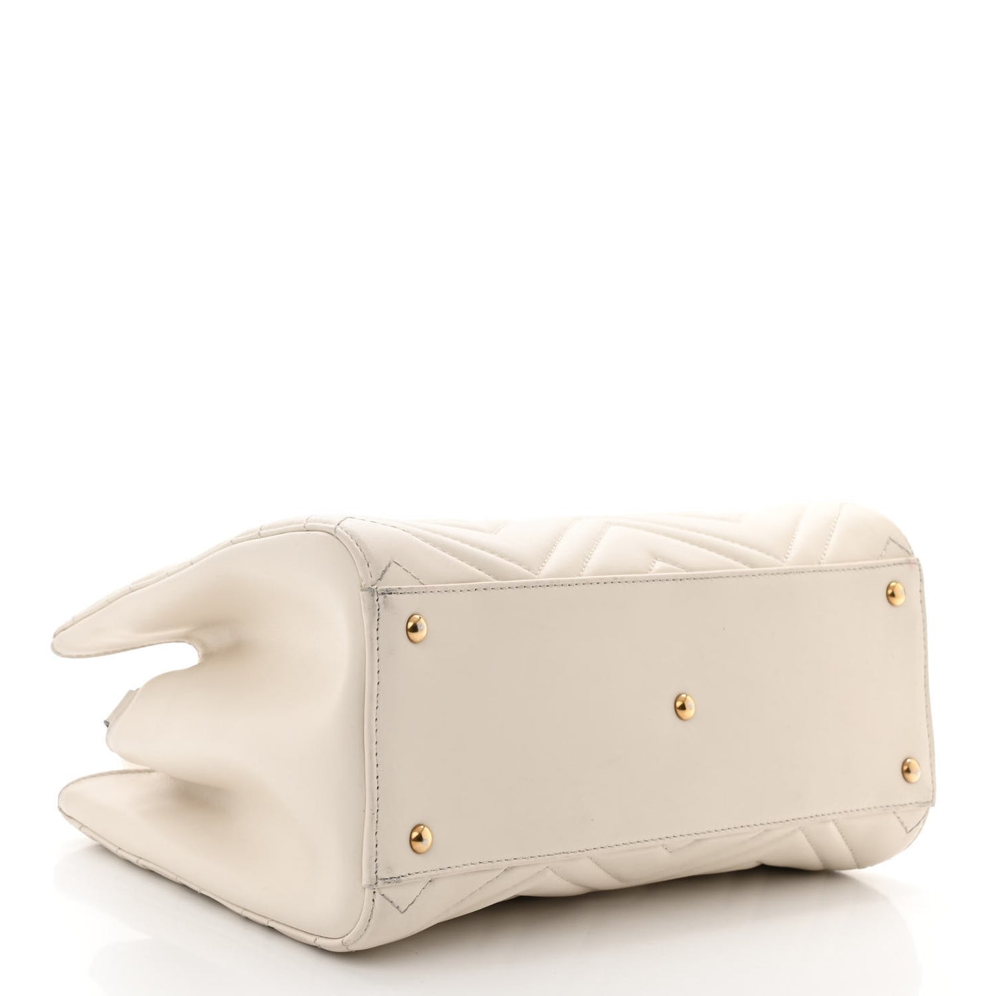 Calfskin Matelasse Small GG Marmont Tote White